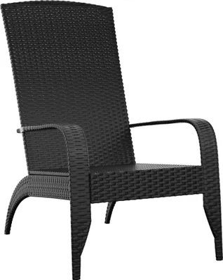 Image de vidaXL Chaise de jardin Adirondack Noir Poly Rattan