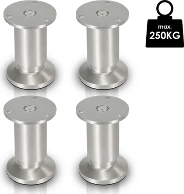 Immagine prodotto di Clanmacy set di 8 gambe per mobili set di gambe per tavoli gambe per divani gambe per letti gambe per divani gambe per armadi gambe per mobili alluminio 4x120mm