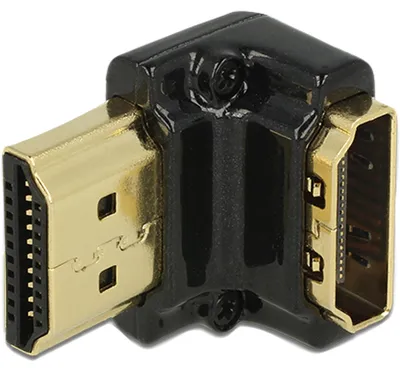 Productafbeelding van Delock 65662 DELOCK HDMI Adapter A -> A Bu/St 90° unten 4K Metallgehäuse