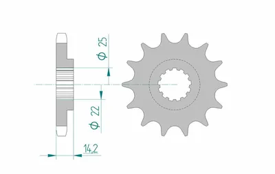 Produktbild von AFAM Stahl Standard Ritzel vorne - 630