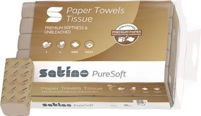 Produktbild von Handtuchpapier Satino PureSoft 277540 2-lagig soft beige L.ca.230 mmxB.ca.240 mm passend fr 9000469080