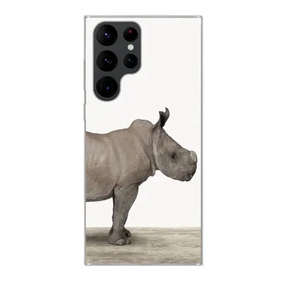 Produktbild von MuchoWow® Handyhülle Schutzhülle Hülle für Samsung Galaxy S22 Ultra Rhinozeros - Tiere - Jungen - Mädchen Silikon Softcase Handy Hülle - Abbildung