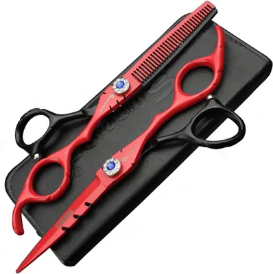 Produktbild von Professionelle 6-Zoll Haarschneideschere aus 440C | Gezahnte Schere mit ergonomischem Griff