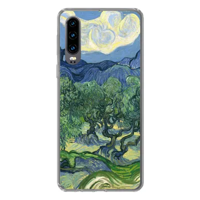Produktbild von MuchoWow® Handyhülle Schutzhülle Hülle für Huawei P30 Die Olivenbäume - Vincent van Gogh Silikon Softcase Handy Hülle - Kartenbesitzer
