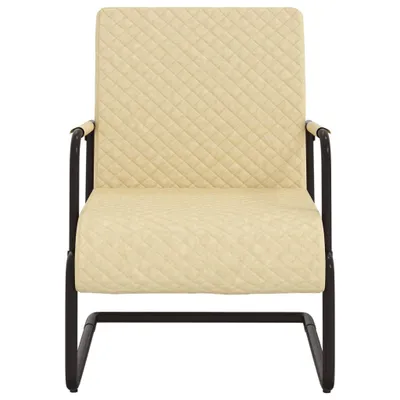 Image de vidaXL Chaise cantilever Crème Similicuir