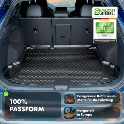 Produktbild von WALSER XTR Kofferraumwanne für Volvo V60 2 02/2018-Heute, 100% passgenaue Antirutschmatte Auto, Gummimatte Auto, Kofferraum Schutzmatte, Anti Rutsch Matte Gummi, Auto Gummimatten