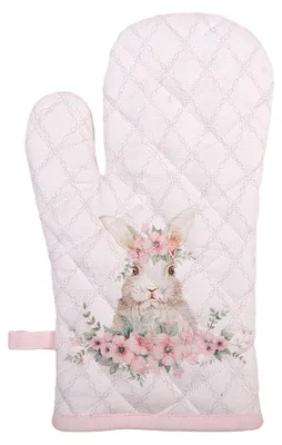 Produktbild von Clayre & Eef Ofenhandschuh 18x30 cm Rosa Baumwolle Kaninchen