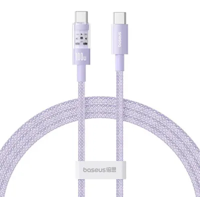Zdjęcie produktu dla Baseus Gem USB C to USB C fast charging cable 1 m 100 W Purple
