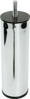 Obrázek produktu pro Kulatá nábytková noha z pochromovaného kovu, výška 13 cm, elegantní design ve stříbrné barvě, ideální doplněk pro pohovky, komody a další.