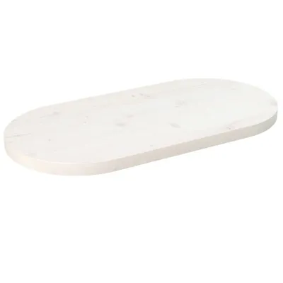 Produktbild von The Living Store Tischplatte Weiß 60x30x2,5 cm Massivholz Kiefer Oval