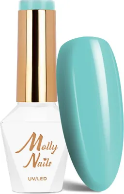 Obrázek produktu pro Molly Nails Blue Sky Ocean Blue Hybridní lak na nehty bez HEMA/Di-HEMA, 8 g, č. 111