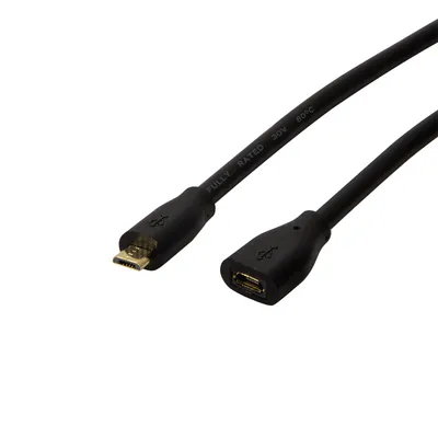 Immagine prodotto di Logilink USB 2.0 Verlängerungskabel, Micro-B, 0,5m schwarz