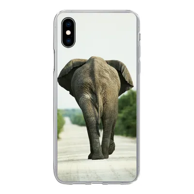 Produktbild von MuchoWow® Handyhülle Schutzhülle Hülle für iPhone Xs Elefant - Kröte - Tiere - Natur Silikon Softcase Handy Hülle - Handytasche