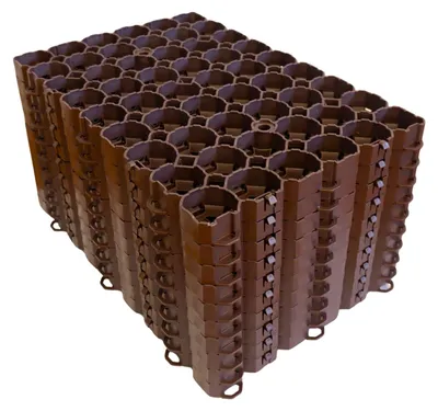 Produktbild von 10 Stück ViD Rasengitter/Rasenwaben 60x40x4 cm, braun | Paddockplatten/Rasengitterplatten/Bodenwaben/Gehwegplatten