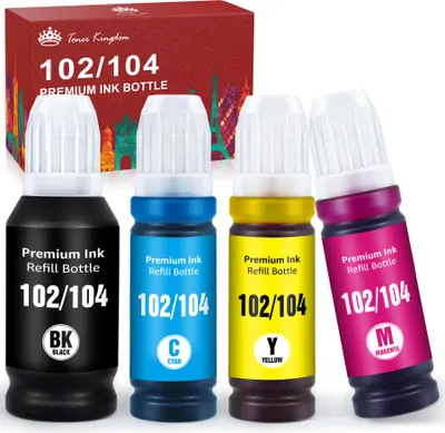 Produktbild von 350ml Kompatibel 102 104 Tinte für Epson 102 oder 104 Tinte, für Epson EcoTank ET-2700 ET-2710 ET-2720 ET-2711 ET-2712 ET-2714 ET-2715 ET-2726 ET-4700 ET-2750 ET-3700 ET -3750 ET-4750 ET-15000