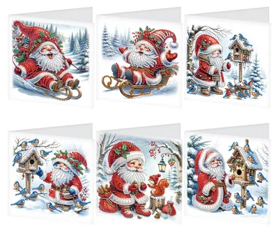 Productafbeelding van Gepersonaliseerde wenskaarten met diamanten painting, 6 stuks, 30x15 cm, inclusief enveloppen, geschikt voor verschillende gelegenheden