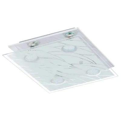 Produktbild von Eglo LED Deckenleuchte Farella Chrom/Glas Muster 4 x 3W GU10 800lm warmweiß 3000K
