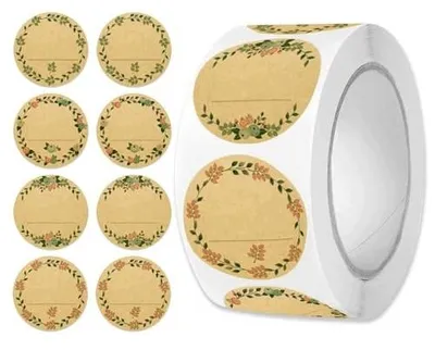 Zdjęcie produktu dla Etykiety samoprzylepne okrągłe kraft 5 cm 1000 szt do słoików