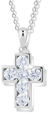 Produktbild von Dezente Halskette mit Zirkonia Kreuz M00841 (Kette, Anhänger)