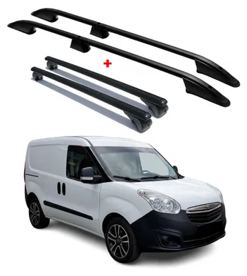 Image de Kit Barres de toit pour Opel Combo D 2010-2018 Alu Noir L1 Empattement Court 4x