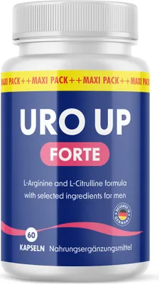 Produktbild von Uro Up Forte (60 Kapseln) | Speziell für en Mann - Mit L-Arginin, L-Citrullin, Maca & Traubenkernextrakt
