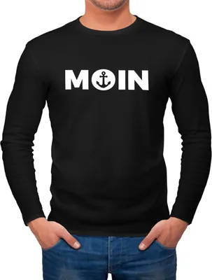 Produktbild von Herren Longsleeve Moin mit Anker Langarmshirt Moonworks® schwarz S