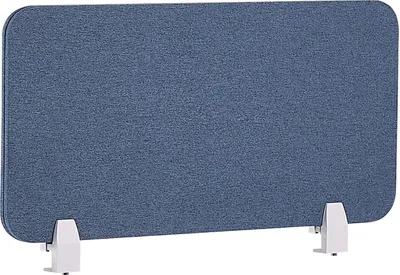 Produktbild von BELIANI Schreibtisch Trennwand Blau Polster PET Kunststoff 80 x 40 cm zum Aufstellen Klemmen Schallschutz Sichtschutz Pinnwand Büro Home Office