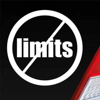 Produktbild von Auto Aufkleber No Limits Keine Speed Drive Tuning JDM 9x9 cm Weiss Matt Sticker Heckscheibenaufkleber