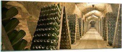 Produktbild von Bilder auf glas - Weinkeller Flaschen Keller - 140x50cm - Glasbilder - Wandbilder - Kunstdruck - zum Aufhängen bereit - Wanddekoration aus Glas - Glas Bilder - Wandbild auf Glas - GAB140x50-0366