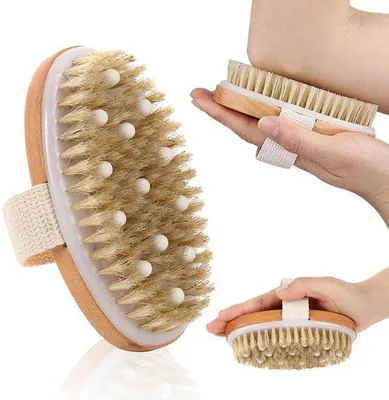Produktbild von Unyqoos® Trockenbürste – Tiefenmassage & Hautverjüngung mit ergonomischem Griff, entfernt abgestorbene Hautzellen, fördert Durchblutung und Lymphdrainage
