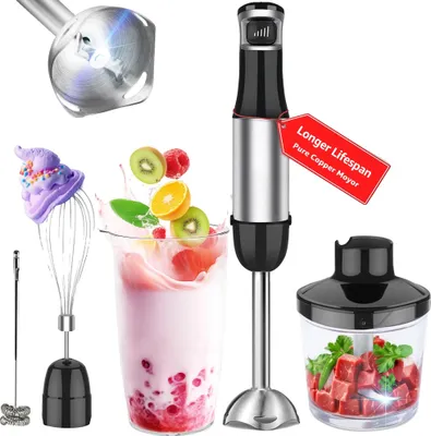 Obrázek produktu pro Ruční mixér, 5 nastavení rychlosti, nerezové provedení, černý, zástrčka EU, 5 v 1