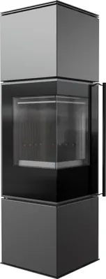 Produktbild von Kaminofen aus Stahl KRATKI REN/M links Ø 150 7 kW schwarz Verkleidung mit Türfeder