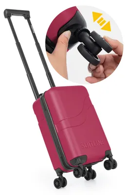 Image de Suitline Clix-Lite - petite valise à roulettes amovibles, bagage à main à placer sous le siège, mini-valise compacte 40 x 20 x 25 cm - taille XS, bordeaux