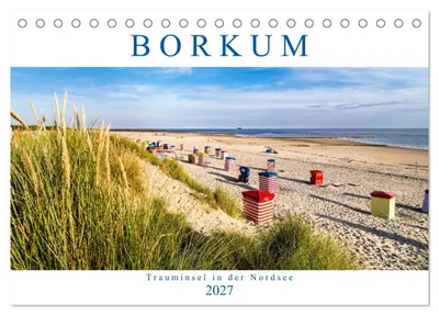 Produktbild von BORKUM Trauminsel in der Nordsee (Tischkalender 2027 DIN A5 quer), CALVENDO Monatskalender