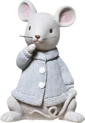 Produktbild von Spardose Maus-Figur, Grau-Rosa, mit Verschluss, 17,5 x 12 cm