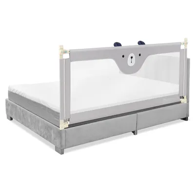 Produktbild von COSTWAY 175cm Bettgitter, Sicherheitsbettgitter mit 24-stufiger Höhenverstellung, Oxford-Mesh, doppelte Sicherheitsverriegelung, Babybettgitter