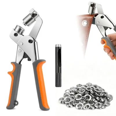 Ösenzange mit 200 Ösen (10 mm) für Stoffe & Planen