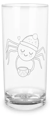 Produktbild von Mr. & Mrs. Panda Wasserglas Spinne Agathe Kaffee 400 ml - Transparent - Geschenk, Morgenmuffel, Trinkglas, Morgen, Weiser Spruch, Tumbler, Glas, Lebensweisheiten