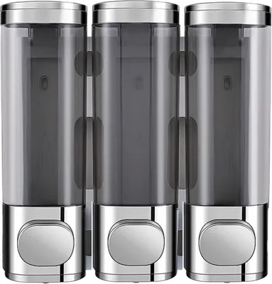 Produktbild von Shower Shampoo Dispenser 3 Chamber Wall Mounted 3x300ml Drill Free Shower Pump Soap Dispenser for Shampoo Conditioner Body Lotion Toilet Hotel Bathroo