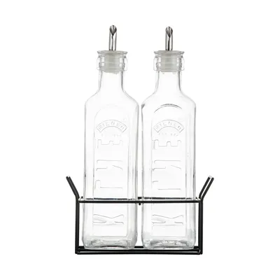Obrázok produktu pre Sada sklenených fliaš KILNER na pivo a ocot, objem 600 ml, priehľadné/strieborné