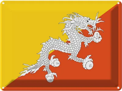Obrázek produktu pro vianmo Kovová Nástěnná cedule 30x40 cm Bhutans Flag of Bhutan