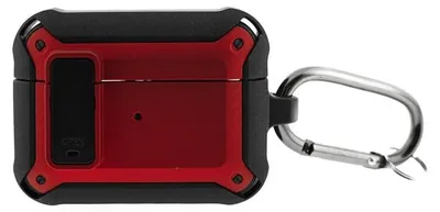 Obrázek produktu pro Nitro pouzdro na sluchátka kompatibilní s AirPods Pro 2 z TPU s červenou karabinou