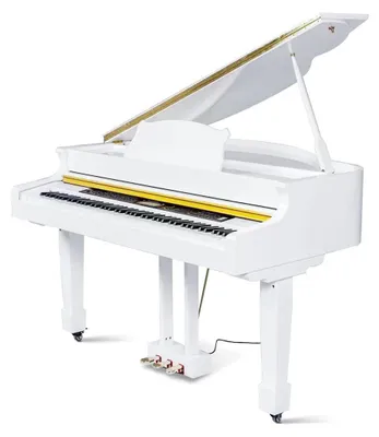 Produktbild von Digitalpiano Flügelklavier Klavier Hochglanz Weiß Piano