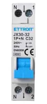 Zdjęcie produktu dla Kompaktowy wyłącznik magnetyczno-termiczny ETTROIT 1P+N, prąd znamionowy 6 A