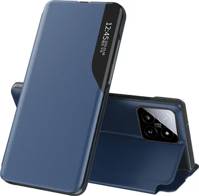 Obrázek produktu pro Flipové pouzdro pro Xiaomi 14,Polyuretankůže pouzdro s okénkem a funkcí stojánku modré