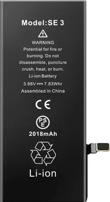 Obrázok produktu pre Clappio, náhradná batéria pre iPhone SE 2022 2018mAh, čierna