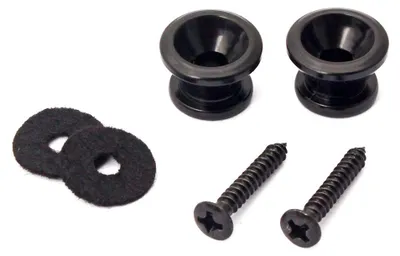 Productafbeelding van Gitaarriemknop - Riemsloten voor basgitaar - 1 x 1 x 1 cm - Zwart
