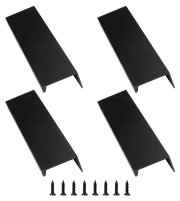 Produktbild von 4 Stück Versteckte Türgriffe für Möbel, Aluminium, Schwarz