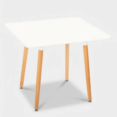 Produktbild von Quadratischer Tisch 80x80 in nordischem Design Holz für Küche Bar Restaurant Fern - Weiß