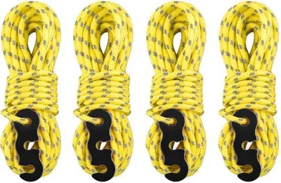 Produktbild von Paracordtouw mit Spanner für Zeltsegel, Gelb, 4 Meter